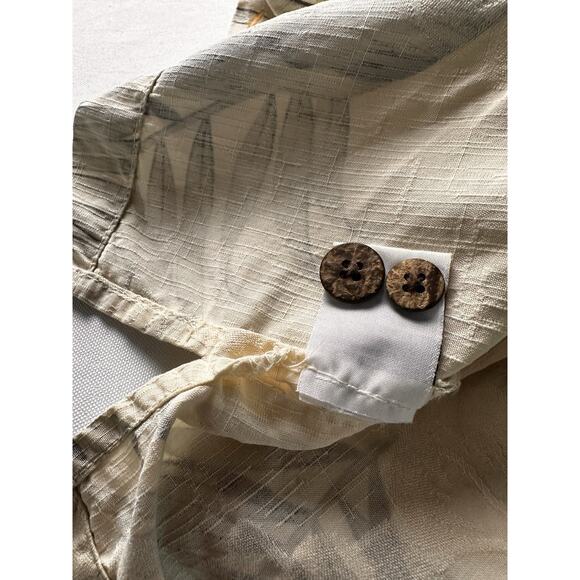 Tommy Bahama Men M Silk shirt button Short sleeve Jacquard Tropical Print - Picture 10 of 15